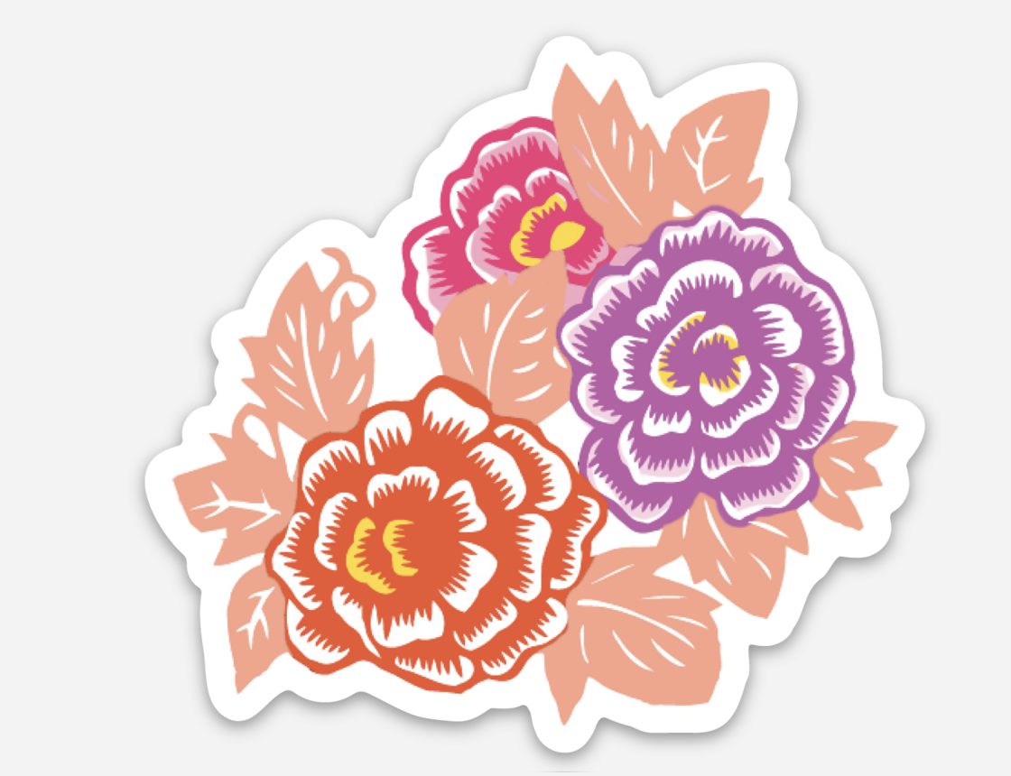 Mexican Flower Sticker.