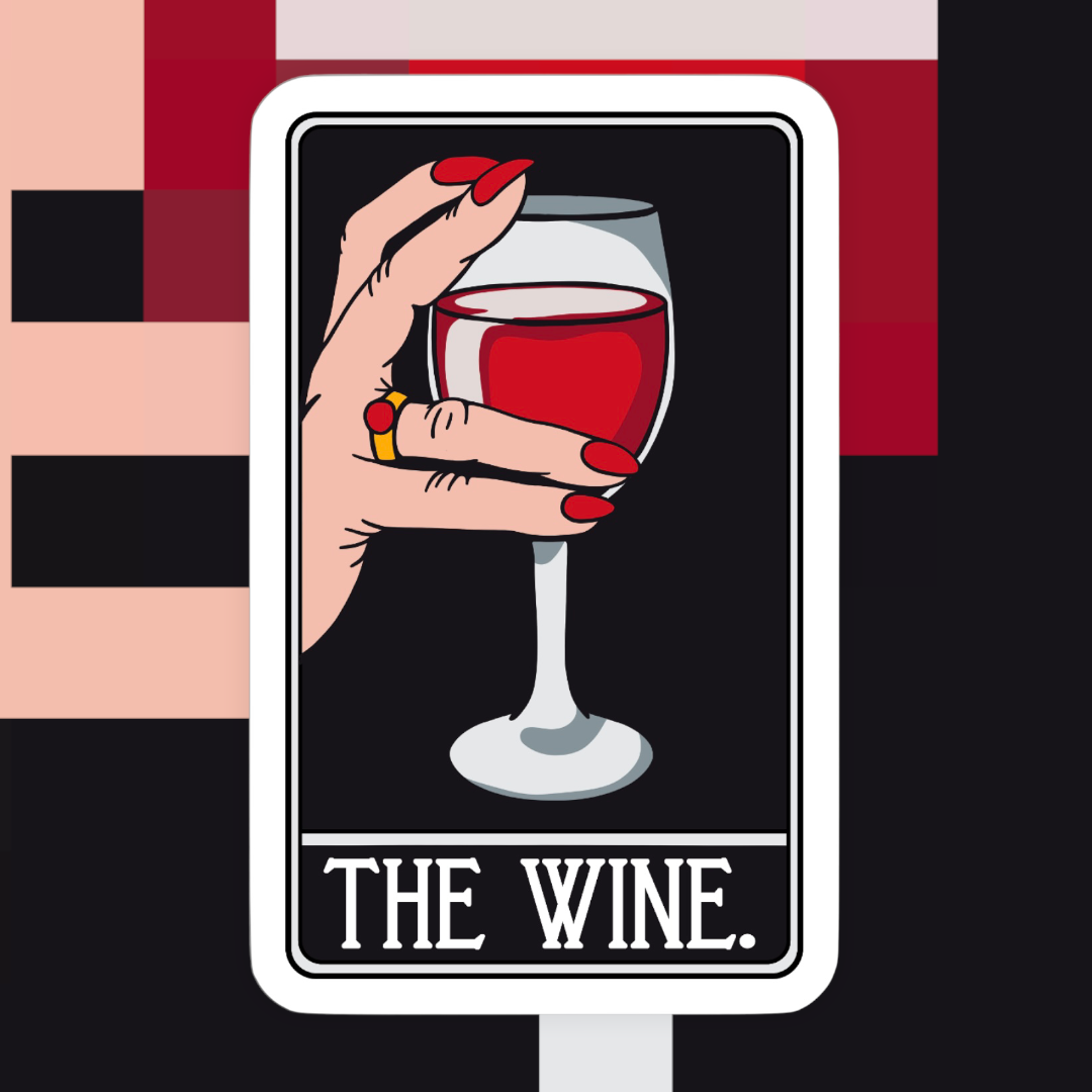 The Wine Tarot Card Sticker.