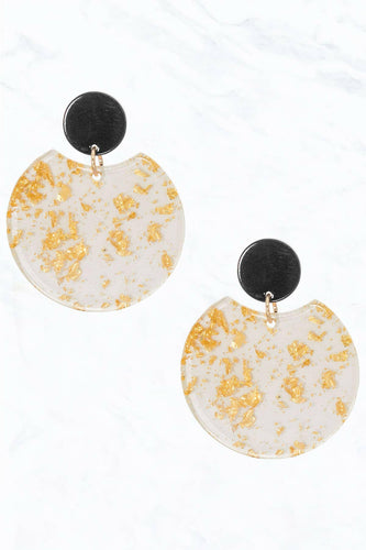 Acetate Circle Post Dangle Earrings.