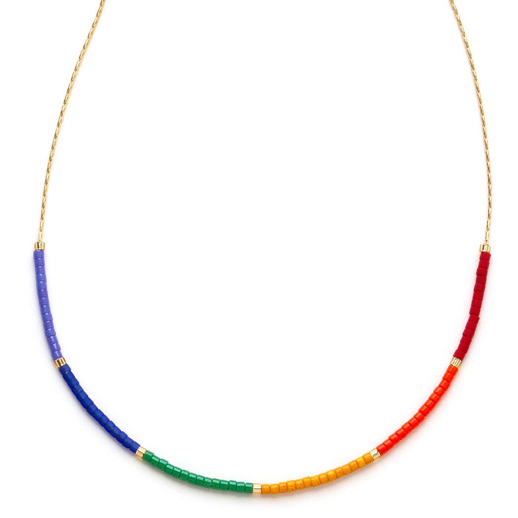 Japanese Seed Bead Necklaces- Rainbow