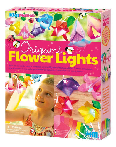 4M Kidzmaker Origami Flower Lights Kit-DIY Kids Room Decor.