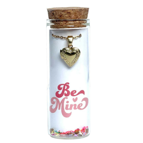 Heart Locket Be Mine Valentine Necklace.