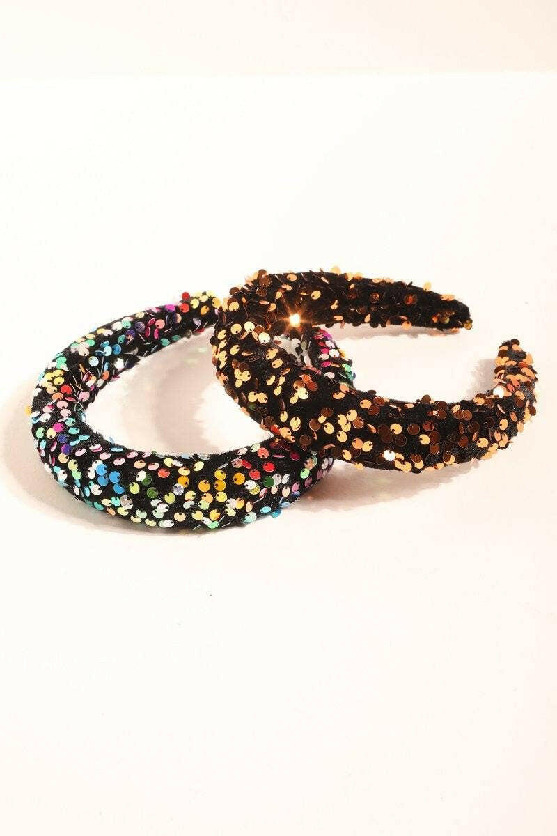 Sequin Velvet Plush Headband.