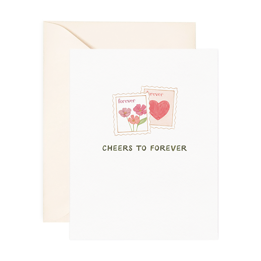 Cheers To Forever Wedding Card.