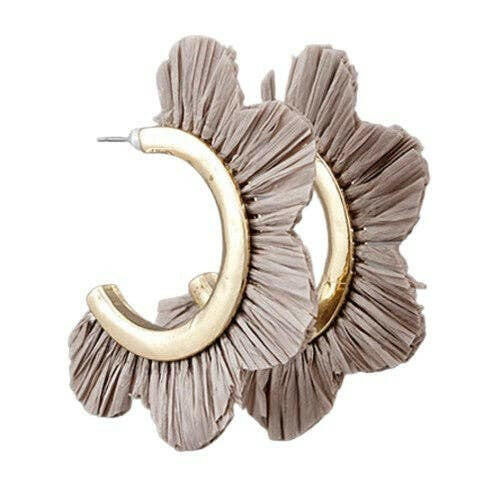 Gray Raffia Petal Hoop.