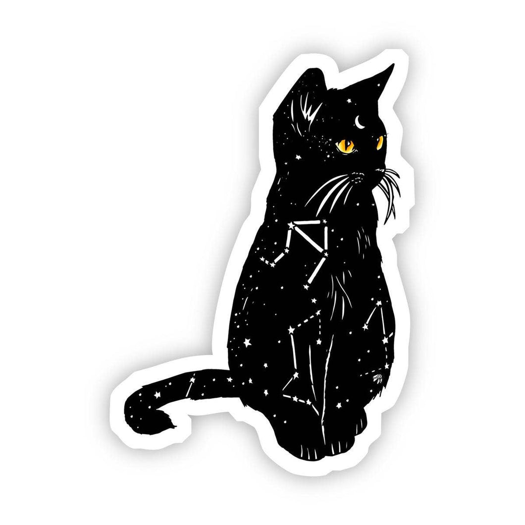 Black Cat with Yellow Eyes Sticker