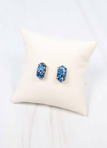 Schwimmer Glitter Stud Earring BLUE.