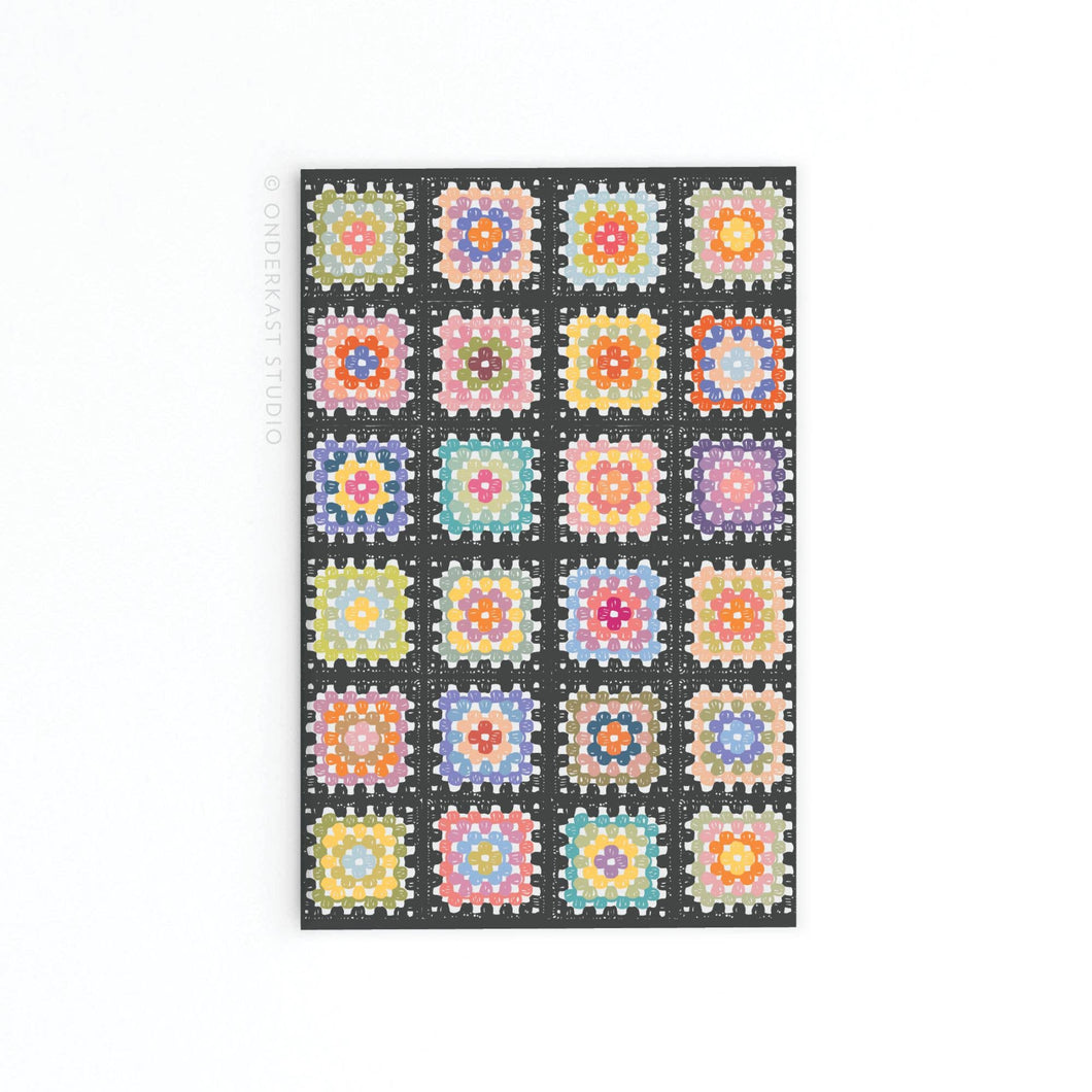 Granny Squares Crochet Blanket Rectangle Magnet