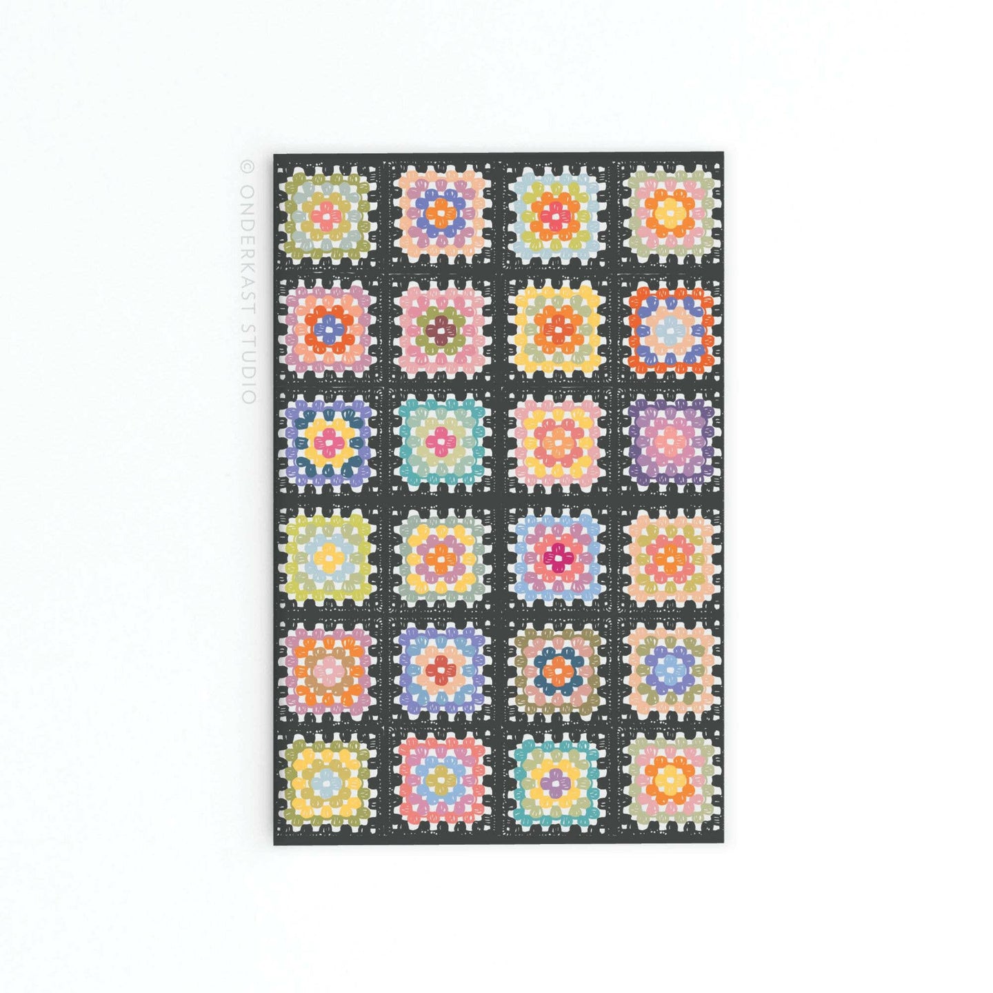 Granny Squares Crochet Blanket Rectangle Magnet.