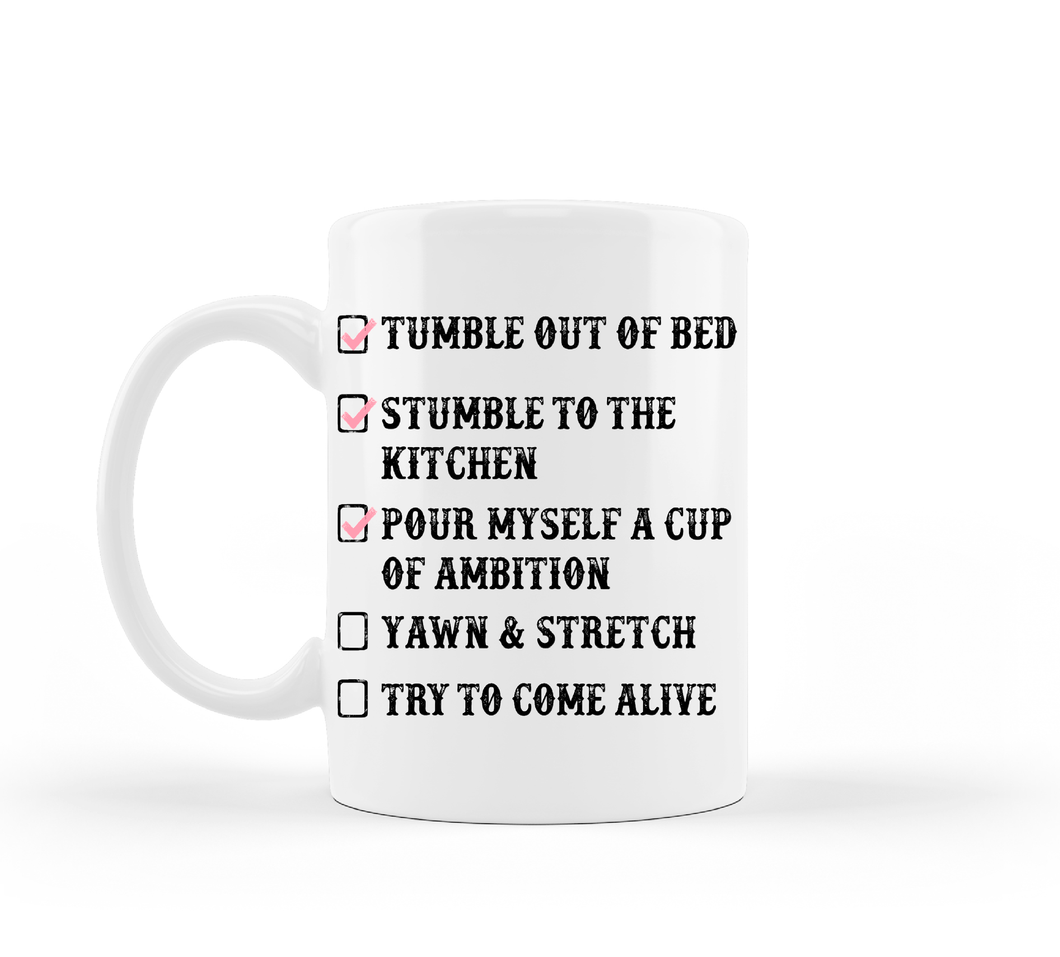 Dolly Parton Morning Checklist Cup of Ambition Coffee Mug