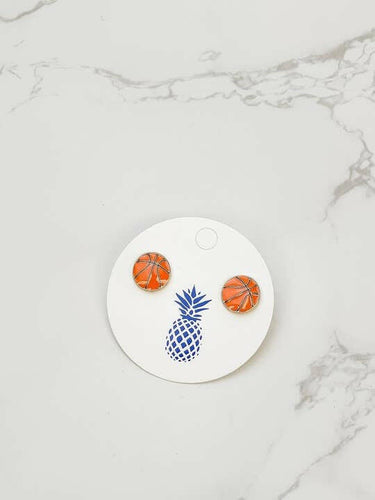 Basketball Signature Enamel Stud Earrings.