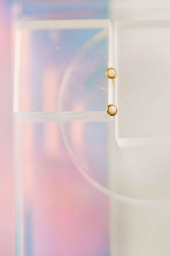 Opal Stud Earrings in Gold.