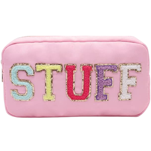 STUFF (Light Pink/Medium) Sewn Patch Nylon Bag.