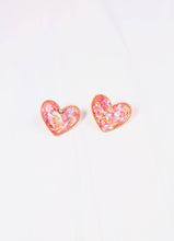 Load image into Gallery viewer, Heidi Confetti Heart Earring RED MULTI
