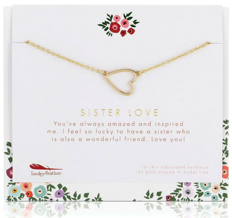 Friend/Family Necklace + Card/env - SISTER LOVE.