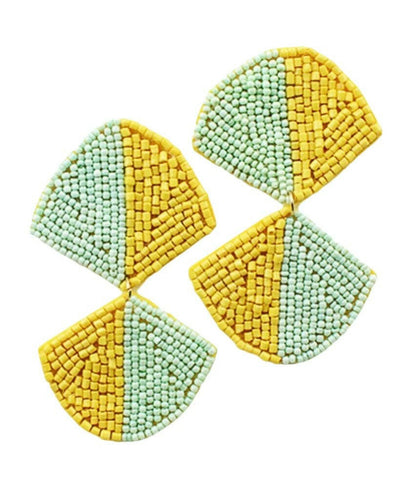 Mustard/ Mint Beaded Drop.