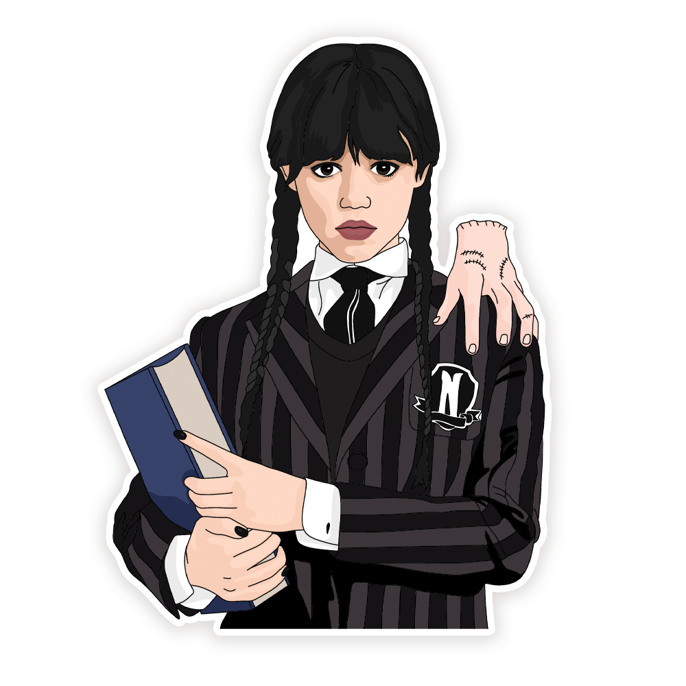 Wednesday Addams, Wednesday & Thing at Nevermore, Sticker