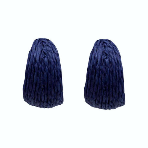 Navy Raffia + Gold Hoop.