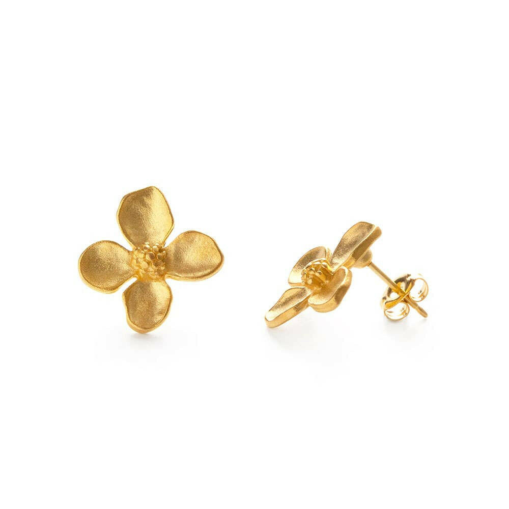 Dogwood Flower Stud Earrings.