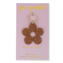 Load image into Gallery viewer, Flower Glitter Key Chain.
