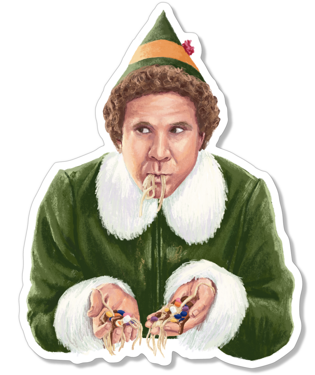 Buddy the Elf Eating Spaghetti Sticker