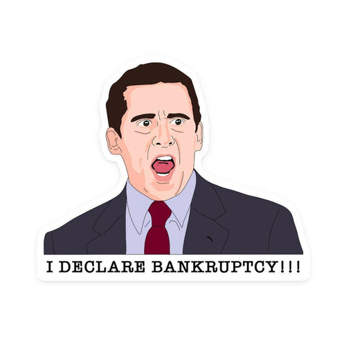 The Office Michael Scott Bankrupt Sticker.