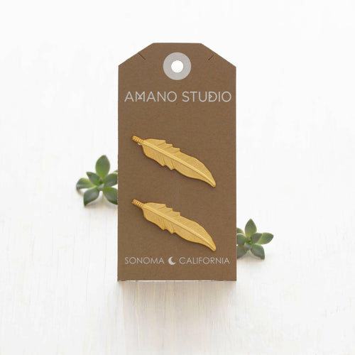 Gold Feather Hairpins.