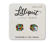 Load image into Gallery viewer, Retro Puzzle Cube Earrings
