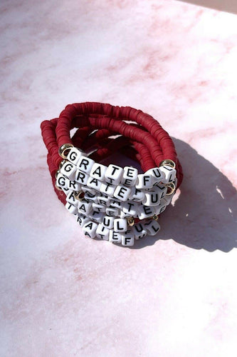 Grateful Inspirational Beaded Bracelet.