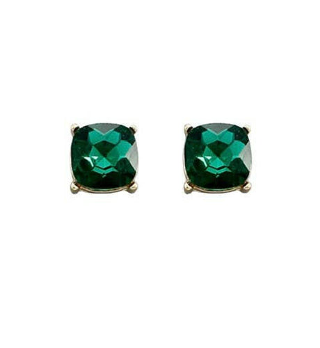 Square Emerald Stud.