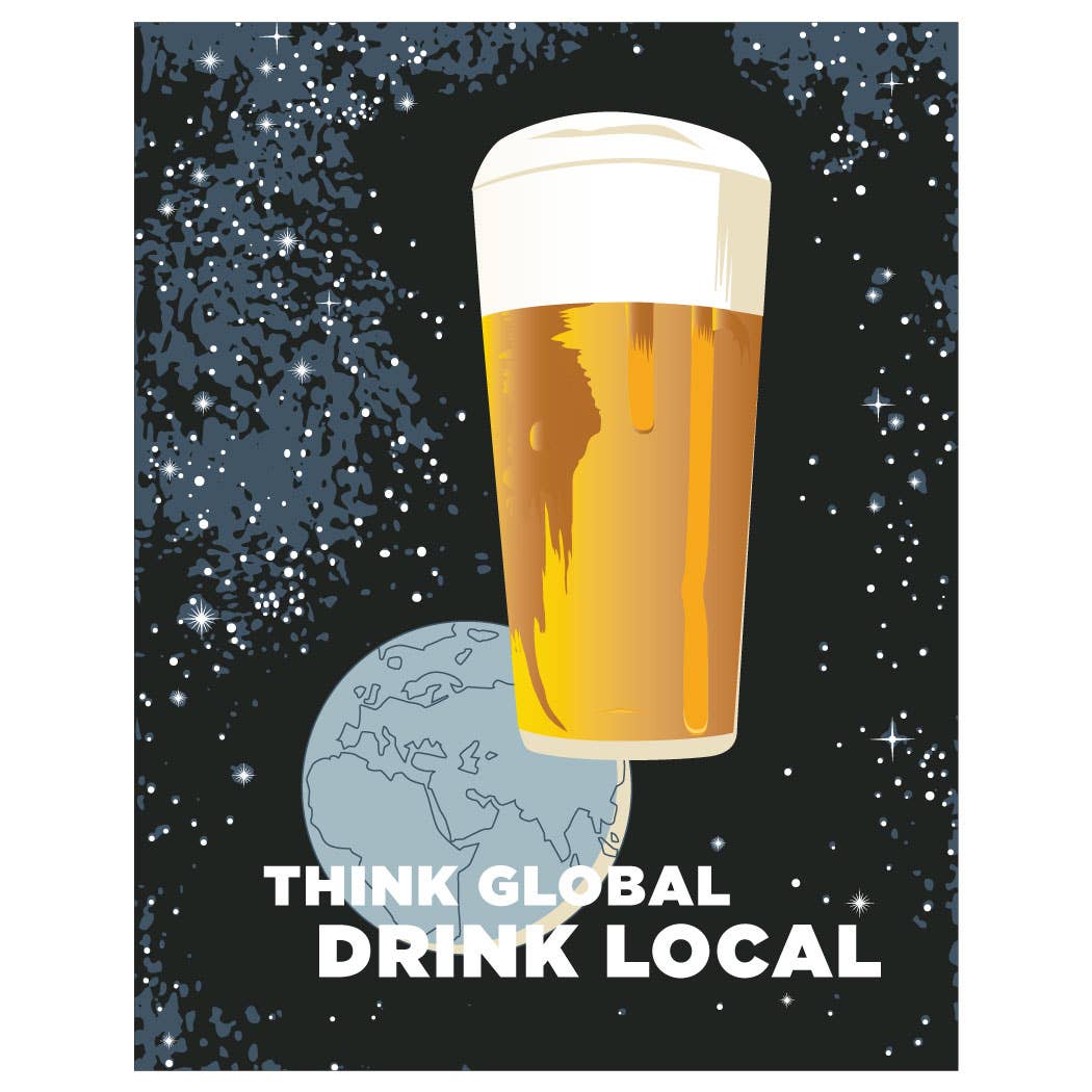2.5'' x 3.5'' Think Global Drink Local Magnet