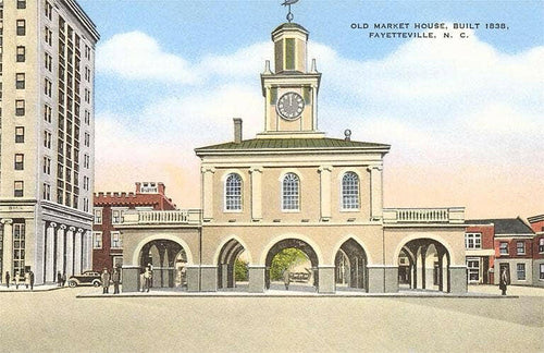 Old Market House, Fayetteville - Vintage Image, Postcard.