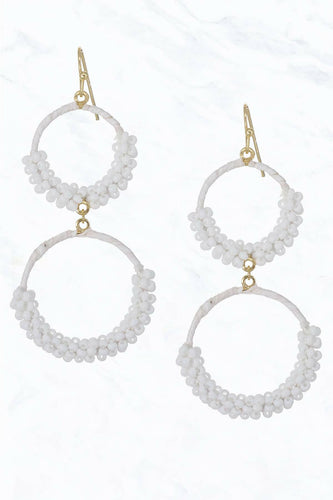 Seed Bead Circle Dangle Earrings.