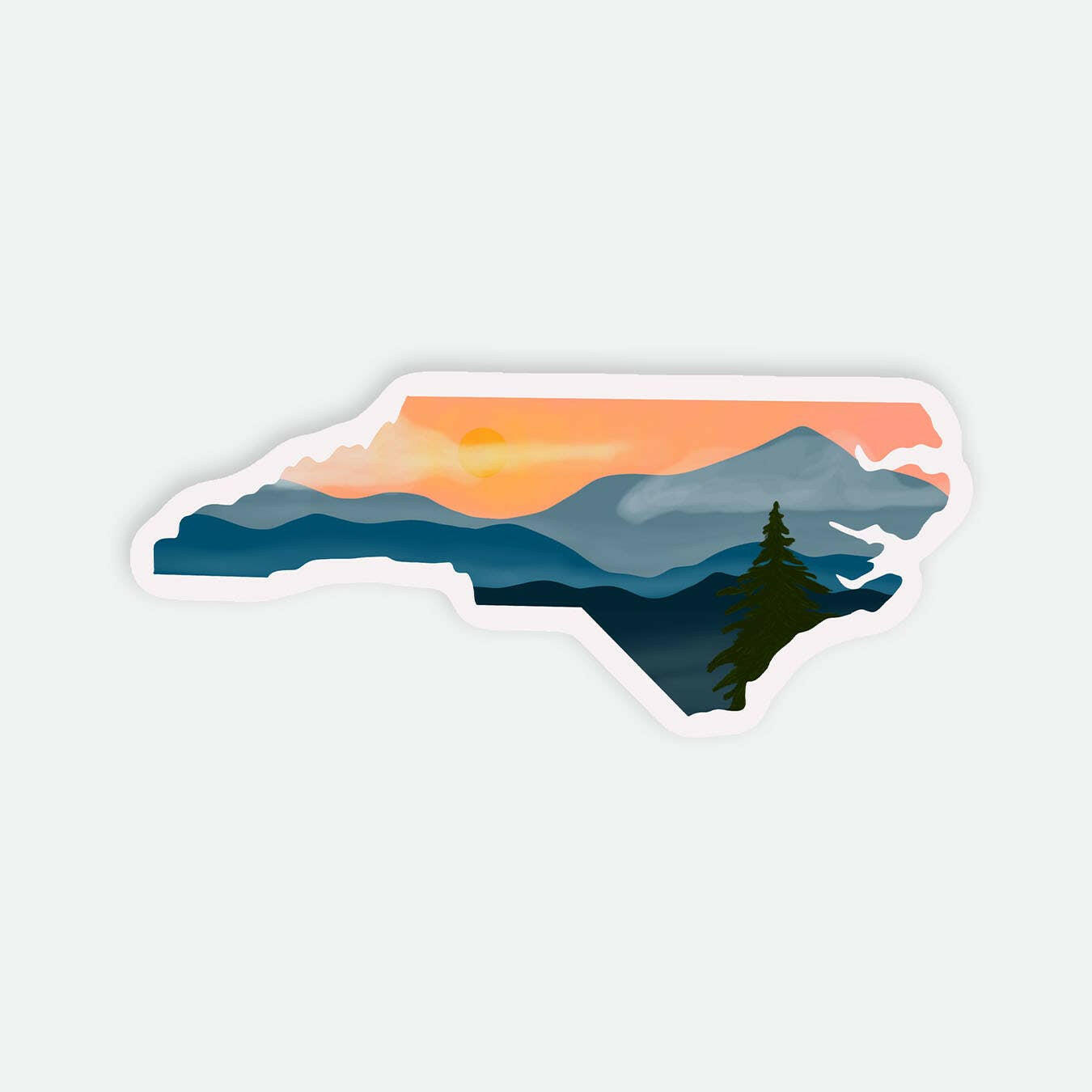 NC Mountain Sunset — Sticker.