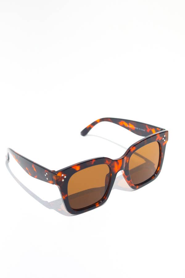 Bash Block Frame Sunglasses in Tortoise