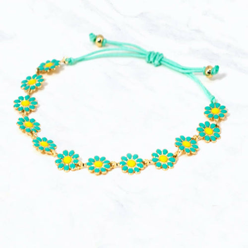 Flower Chain Pull Tie Bracelet.