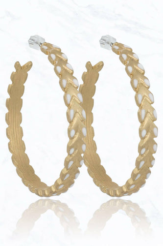 Charm Metal Hoop Earrings.