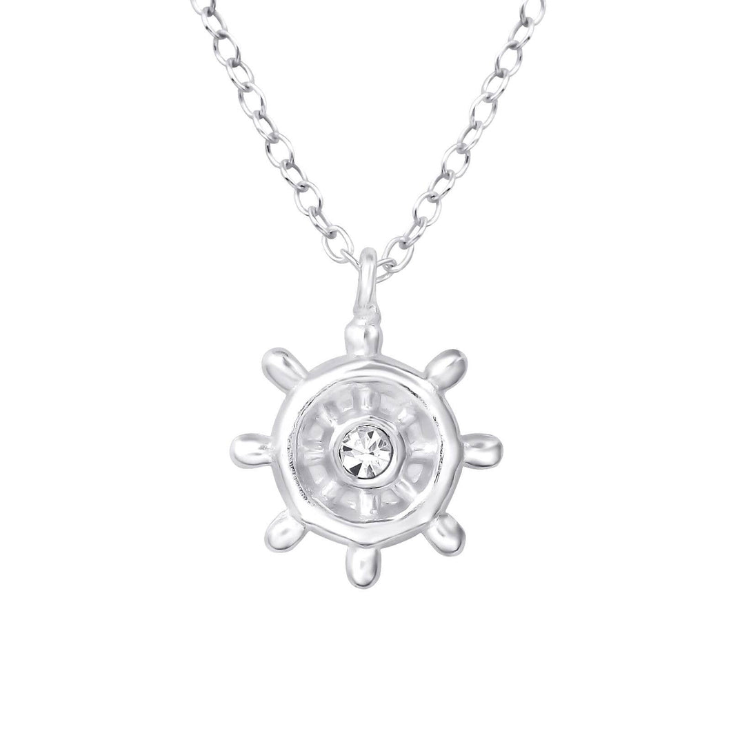 Ship's Wheel - Sterling Silver Delicate Necklace