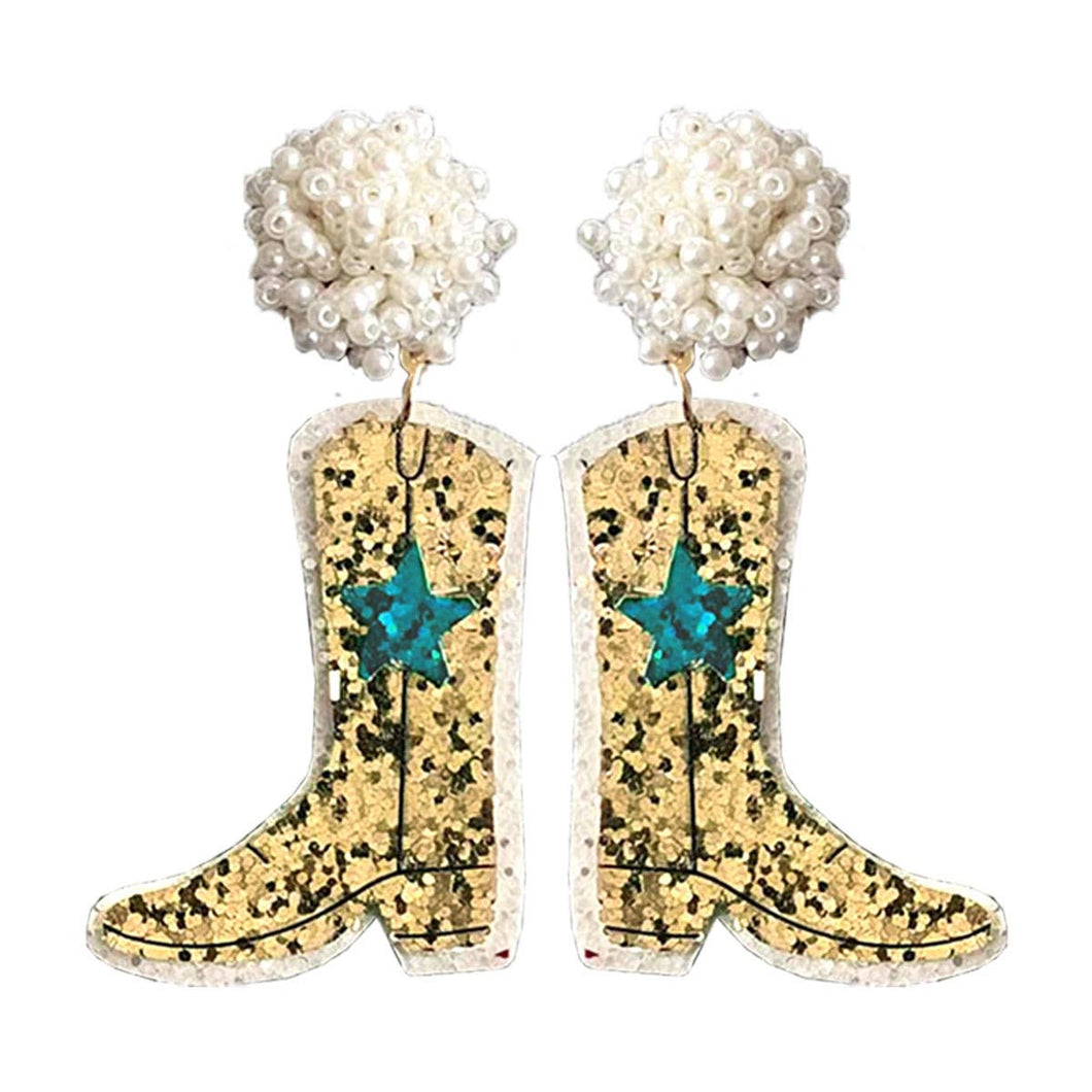 Gold Shania Boots Earrings