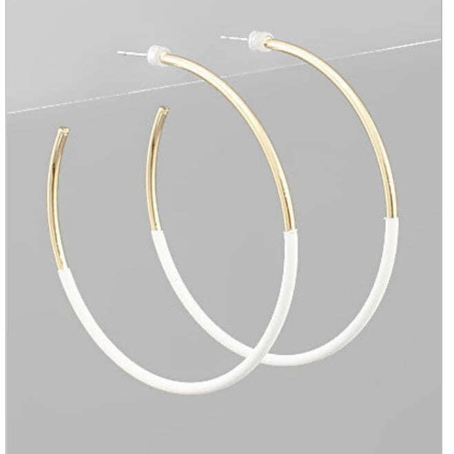 White/ Gold Skinny Hoop.