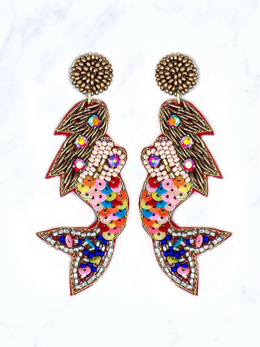 Beaded Mermaid Earrings.