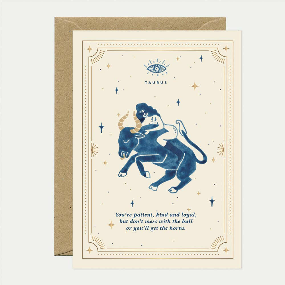 Zodiac Taurus Card.