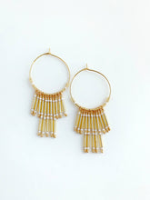 Load image into Gallery viewer, Gold Fringe Hoops
