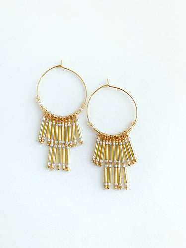 Gold Fringe Hoops.