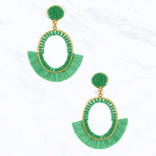 Oval Raffia Flair Earrings.