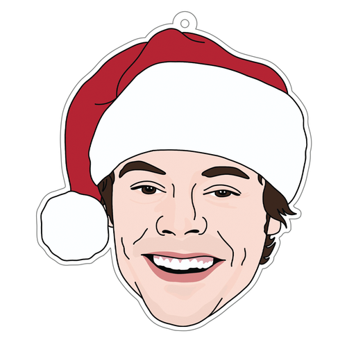 Harry Styles, White Acrylic Christmas Ornament.