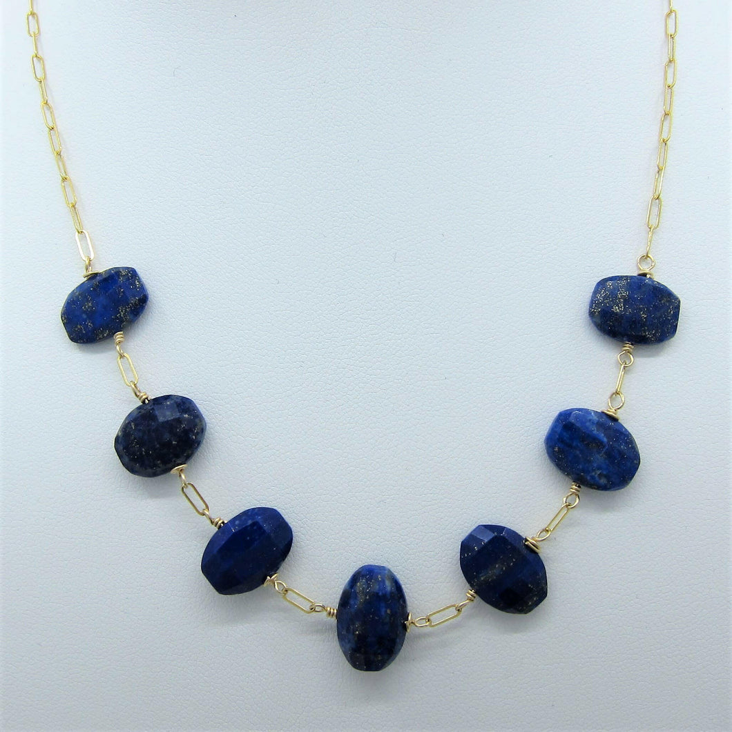 7 Drop Lapis Lazuli Necklace