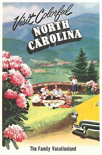 North Carolina Travel Poster - Vintage Image, Postcard.