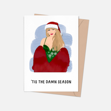 Load image into Gallery viewer, Taylor Swift Santa Tis the Damn Season Holiday Card
