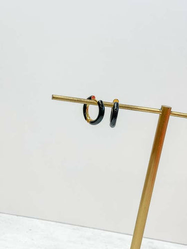 Petite Enamel Hoop Earrings.